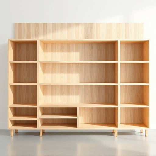 Estante Modular de Madeira Clara com Mültiplas Configuraäões