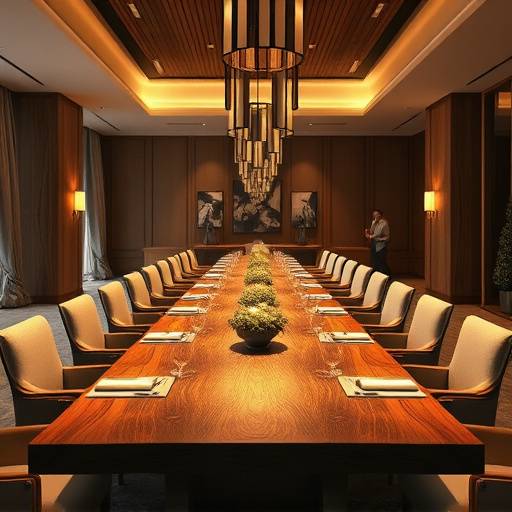 Mesa de Jantar de Madeira Longa e Elegante para Grandes Reuniões